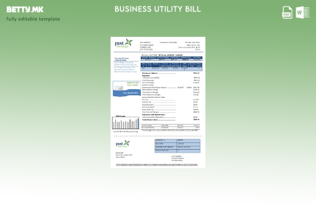 modern style Just Energy utility business bill template